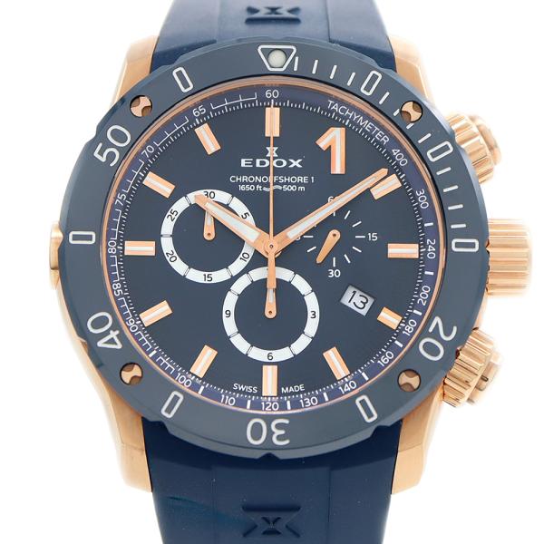 電池交換済 EDOX エドックス クロノオフショア1 10221 クロノグラフ デイト 500m防水...