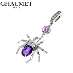 CHAUMET ショーメ K18WG アトラップ モア スパイダー メレダイヤ アメジスト サファイア ネックレス ペンダントトップ ホワイトゴールド｜rwkgr23243