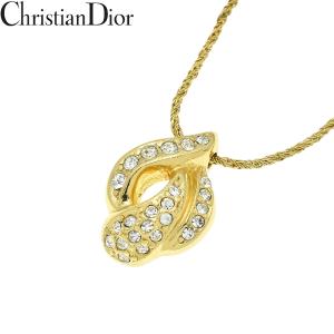 Christian Dior クリスチャンディオール ラインストーン ネックレス ゴールド｜rwkgr23243