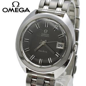 OMEGA オメガ ジュネーブ 166.721 Cal.565 デイト グレー文字盤 自動巻き メンズ腕時計 シルバー｜rwkgr23243