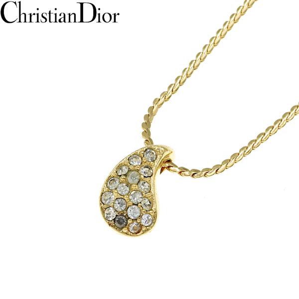 Christian Dior ライストーン ネックレス ゴールド クリスチャンディオール