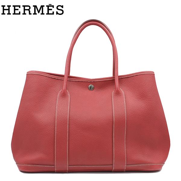 HERMES エルメス ガーデンパーティーPM ルージュカザック ネゴンダ □L 刻印/シルバー金具...