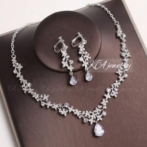 イヤリング ピアス ネックレス 2点セット キュービックジルコニア