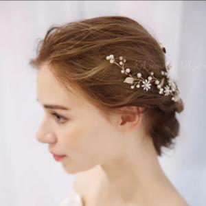 ゴールド ヘッドドレス ウェディング 結婚式 ...の詳細画像4
