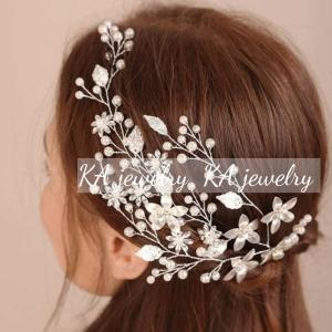 ブライダル ヘッドドレス フラワー ウェディング シルバー ヘアアクセサリー ヘッドアクセサリー 小枝モチーフ｜ry-shop