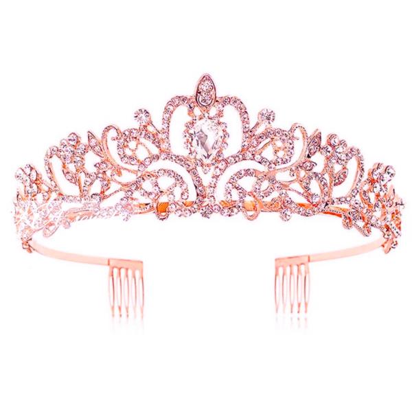 ウェディングティアラ 花嫁 ヘアーアクセサリー 結婚式 ゴールド プリンセス ティアラ