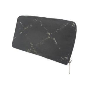 CHANEL（シャネル） ラウンドファスナー長財布 レザー ブラック×レッド