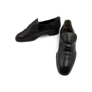 Bally（バリー） 【中古】 オーストリッチ ローファー メンズ ブラック