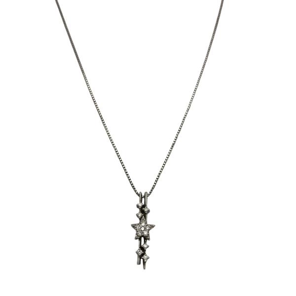 STAR JEWELRY Pt950 ダイヤ0.11ct 星 プラチナネックレス 中古 D4 送料無...