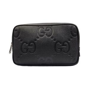 グッチシマ GUCCI グッチ 272367 レザー ポーチ ブラック＜USED