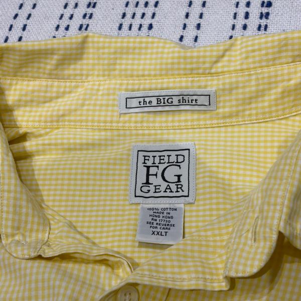 FEALD GEAR ギンガムチェック ビッグシャツ メンズ 2XL 長袖 イエロー 春夏服