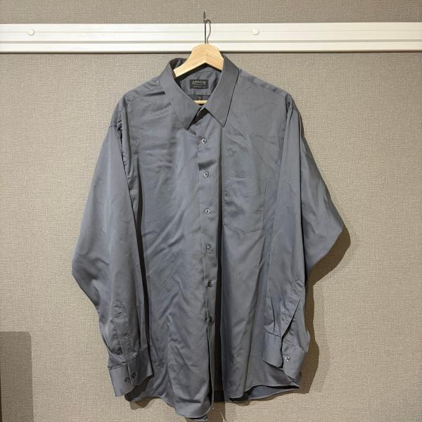 ARROW 無地 ビッグシャツ メンズ 2XL 長袖 グレー 春服