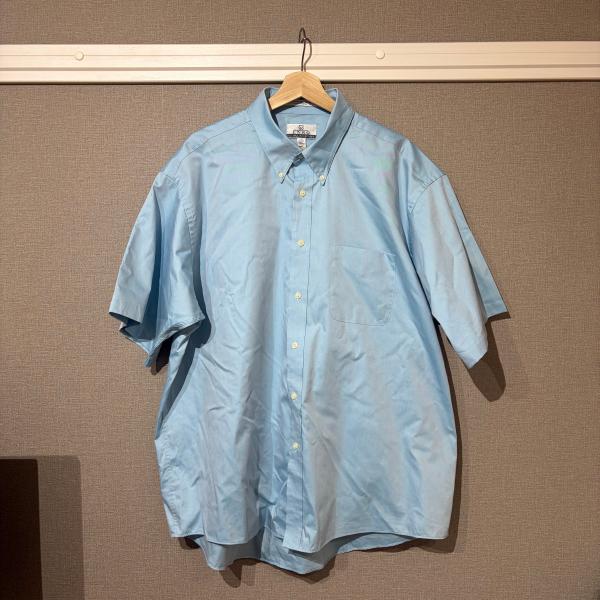 ENRO 無地 ビッグシャツ メンズ 2XL 半袖 ブルー 夏服