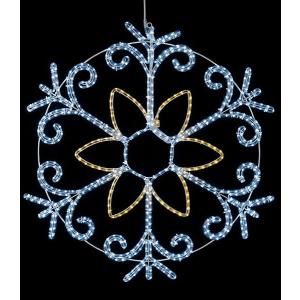 クリスマス装飾 LEDホワイトシャンペーンロープライトスノーフレーク[ONSDILI61194]｜ryoccadou