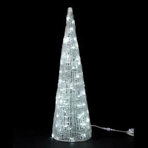 クリスマス装飾 LEDホワイトグロー立体コーン(パワーコード付き)[ONSDILI61251]｜ryoccadou