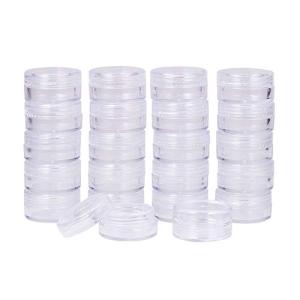 PandaHall Elite 40個セット プラスチック ラウンド 透明 ビーズ収納ケース 小分け丸ケース キャップ付き ビーズ保存用 ケース 容器