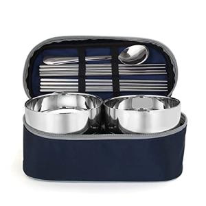 Artispro 4人用食器セット テンレススチール製 ウル スプーン 箸セット BBQ ピクニック キャンプ 登山 海釣り 旅