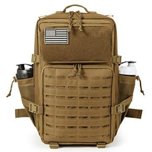 QT&amp;QY ミリタリータクティカルバックパック メンズ MOLLE デイパック 45L 防災エスケープキット 3デイ バグアウトバッグ ハイキング リ