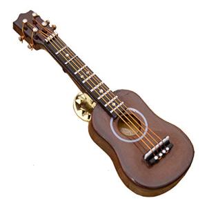 秋月貿易 デザイン小物 ウクレレ W2.2×D2×H7cm ミニチュアバンド ピンバッチ PU- -C