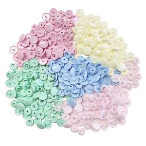 HappyHome スナップボタン 12mm 100組セット プラスチック製 パステルカラー プラスナップ
