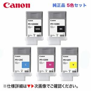 キヤノン PFI-120 MBK, BK, C, M, Y (マットブラック〜 イエロー) 純正イン...