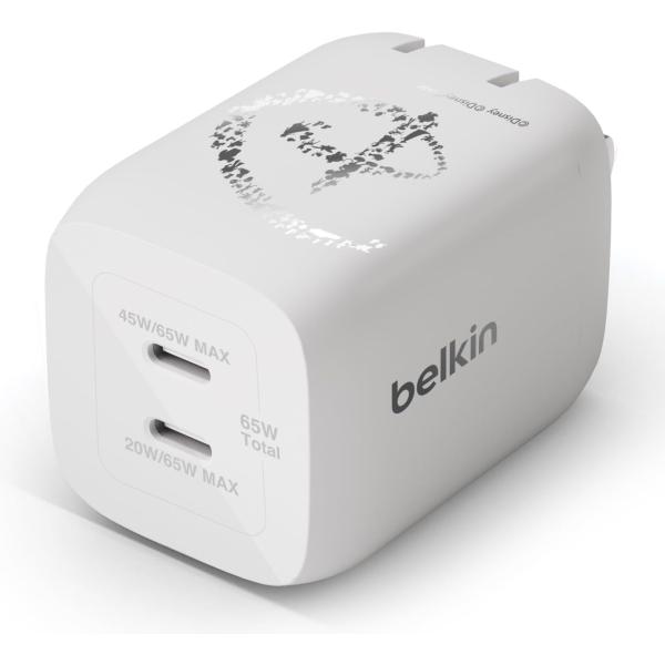 Belkin 充電器 PD USB-C 2ポート 高速 PPS規格対応 65W (45W+20W) ...