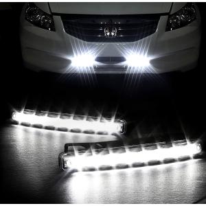 デイライト LED 16発 12V 汎用 左右 2個セット ホワイト 取り付けステー付属｜良品Yahoo!ショップ