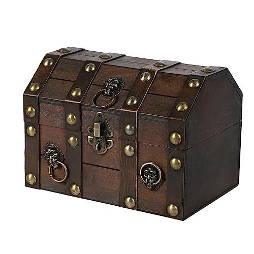 アンティーク 木箱 レトロ 宝箱 収納 ボックス リベット モチーフ 装飾