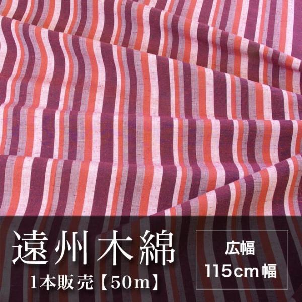 遠州木綿　縞紬　115cm幅　1本販売（50ｍ）　NO.14柄