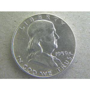 199/アメリカ・フランクリン1/2ドル銀貨　1959年D