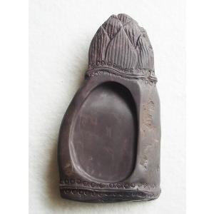 端渓硯 老坑 荷葉硯 132×83×30mm 一点物 すずり : 書道用品 緑風店