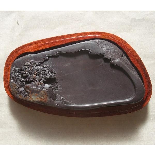 端渓硯 老坑 6吋 山水硯 155×80×25mm 一点物 すずり