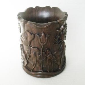 筆掛け 花梨 黒檀製 8本かけ 筆スタンド 書道用具 : 書道用品 緑風店