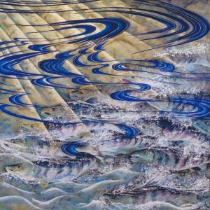 日本画 原画 宍道湖荘厳 （M150）227．3×145．4 仮額付