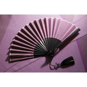 江戸小紋扇子  鮫小紋(紫)  専用扇子入れ付き