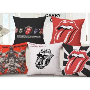 THE ROLLING STONES ジャカード クッションカバー 4種 45ｘ45 ローリングストーンズ ベロマーク 50周年 UKロックレジェンド 英国 イギリス｜ryoshindoshop