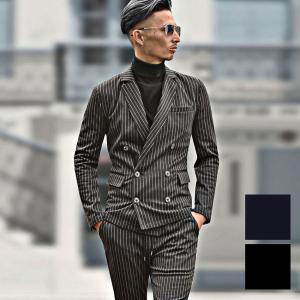 セットアップ メンズ カジュアルスーツ 春 秋 冬 ダブルテーラードジャケット