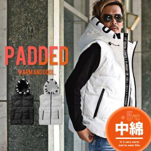 ベスト 中綿 メンズ 中綿ベスト 秋冬 黒白 M L XL アウター