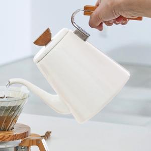 ハリオ HARIO ボナ 琺瑯ドリップケトル BDK-80-W 実用容量 800ml  JAN: 4977642021501