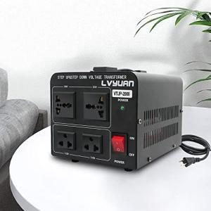 Yinleader アップトランス ダウントランス 2000W 海外国内両用型変圧器 降圧 昇圧兼用型 変圧器 ポータブルトランス  海外機器対応 変