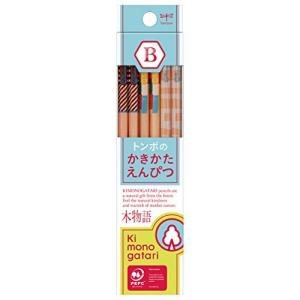 トンボ鉛筆 鉛筆 F木物語 かきかた B 水色柄 1ダース KB-KF01-B