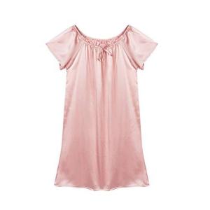 SIXIULIYUシルクナイトガウン100％天然シルクシャルムーズサテンシルクサマースタイル女性可愛いナイトドレス帯電防止栄養肌プラスサイズレディース
