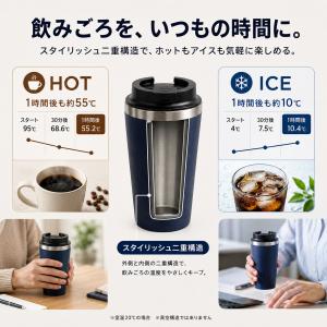 タンブラー 蓋付き 保温 保冷 380ml ス...の詳細画像4