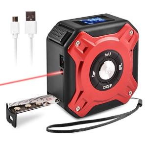 メジャー 巻尺 USB充電式 レーザー距離計 スコープ距離計