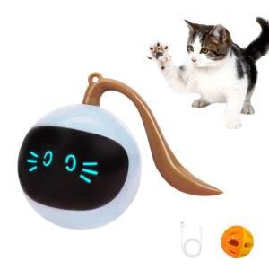 猫電動おもちゃ ボールおもちゃ 光るボール 猫じゃらし 360度自動回転ボール usb充電式 運動不足 ストレス解消 安全素材  猫遊びボール 省エネ お留守番中も安心