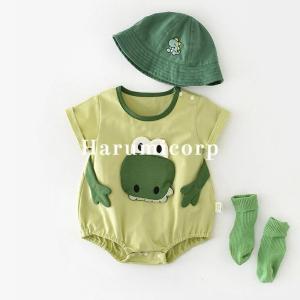 ロンパース半袖 赤ちゃん ベビー 肌着 恐竜 綿...の商品画像