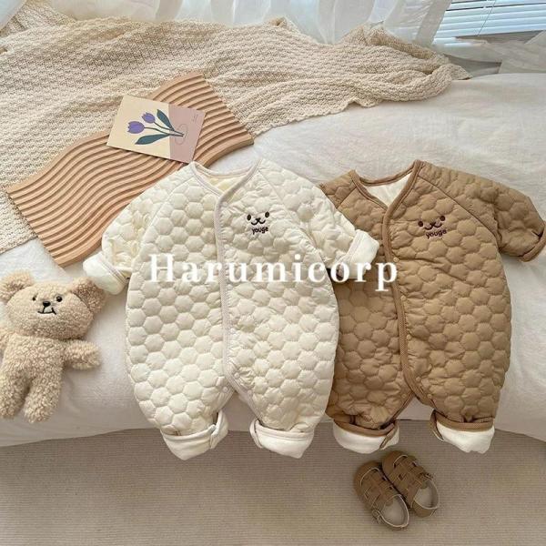 ロンパース 長袖 ベビー服 女の子 男の子 カバーオール キッズ 綿裹起毛 コットン 子供服 新生児...