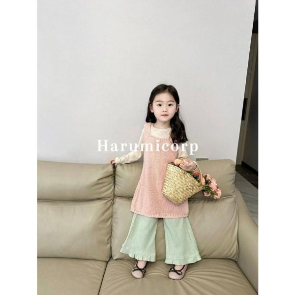 セットアップ キッズ 子供服 女の子長袖 tシャツ3点セット綿 ジュニア おしゃれ 可愛い ベビー服...