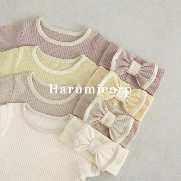 セットアップ キッズ 夏 ベビー服 女の子 男の子 tシャツ ヘアバンド付属半袖 綿 ショートパンツ...