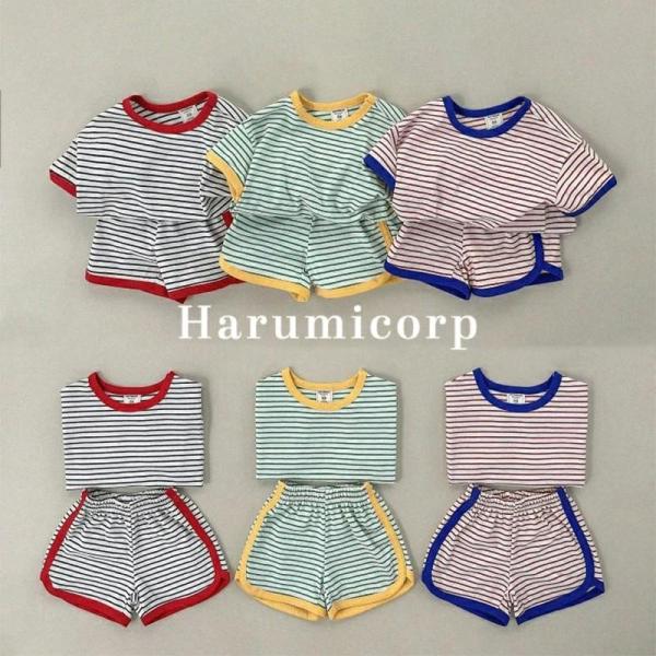 セットアップ キッズ 兄妹 双子子供服 ジャージボーダー 上下セット ジュニア ベビー服 女の子 男...